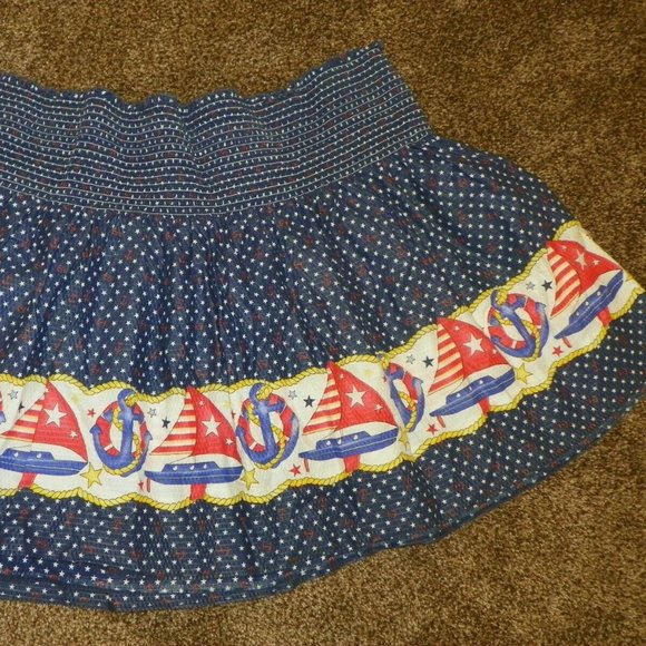 Fabric Girl Tube Top Elastic Dress Navy Summer Fun - Picture 1 of 5